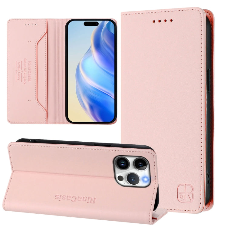 RC01 Zweifach gefaltete magnetische Saug-RFID-Leder-Handyhülle, für iPhone 16 Pro, für iPhone 16 Plus, für iPhone 16, für iPhone 15 Pro Max, für iPhone 15 Pro, für iPhone 15 Plus
