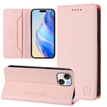 RC01 Zweifach gefaltete magnetische Saug-RFID-Leder-Handyhülle, für iPhone 16 Pro, für iPhone 16 Plus, für iPhone 16, für iPhone 15 Pro Max, für iPhone 15 Pro, für iPhone 15 Plus