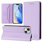 RC01 Zweifach gefaltete magnetische Saug-RFID-Leder-Handyhülle, für iPhone 16 Pro, für iPhone 16 Plus, für iPhone 16, für iPhone 15 Pro Max, für iPhone 15 Pro, für iPhone 15 Plus