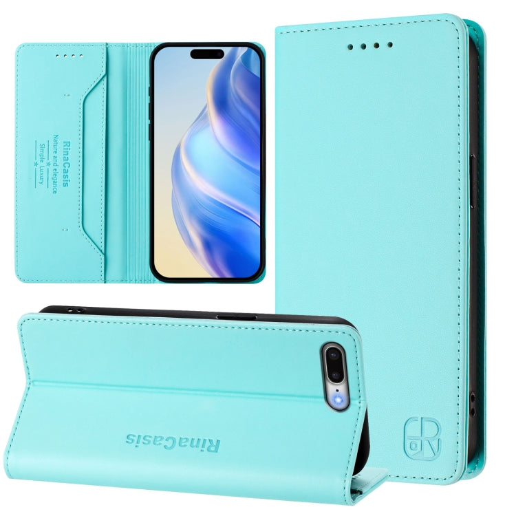 RC01 Doppelt Gefaltete Magnetische Saug-RFID Leder Handyhülle, Für iPhone 7 Plus / 8 Plus