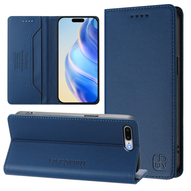 RC01 Doppelt Gefaltete Magnetische Saug-RFID Leder Handyhülle, Für iPhone 7 Plus / 8 Plus