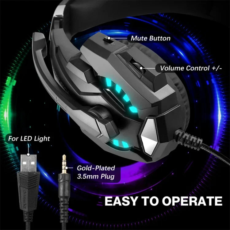 KOTION EACH G9000 Pro Over-Ear Gaming Headset mit Mikrofon, Kabellänge: ca. 2,1 m, G9000 Pro