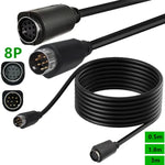90-Grad-Mini-DIN-8-Pin-TV-Audio-Adapterkabel S-Video-TV-Box-Kabel, 0,5 m, 1,8 m, 3 m