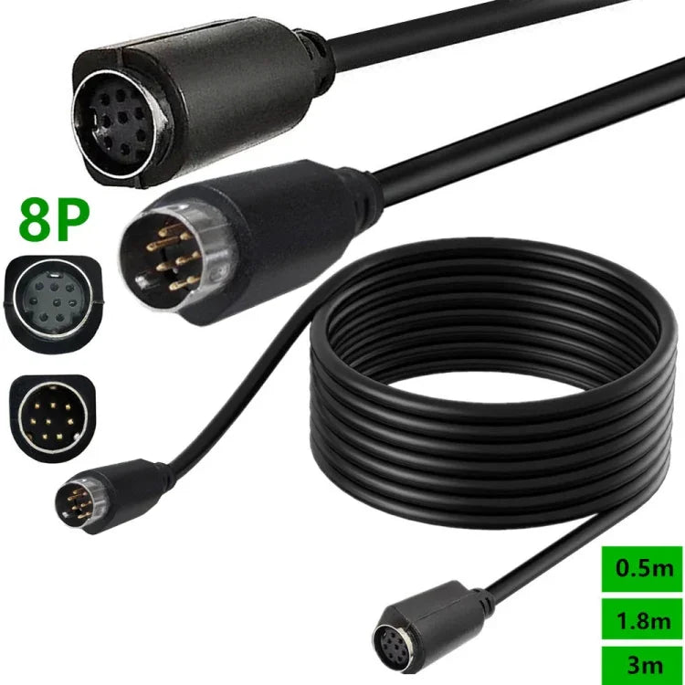 90-Grad-Mini-DIN-8-Pin-TV-Audio-Adapterkabel S-Video-TV-Box-Kabel, 0,5 m, 1,8 m, 3 m