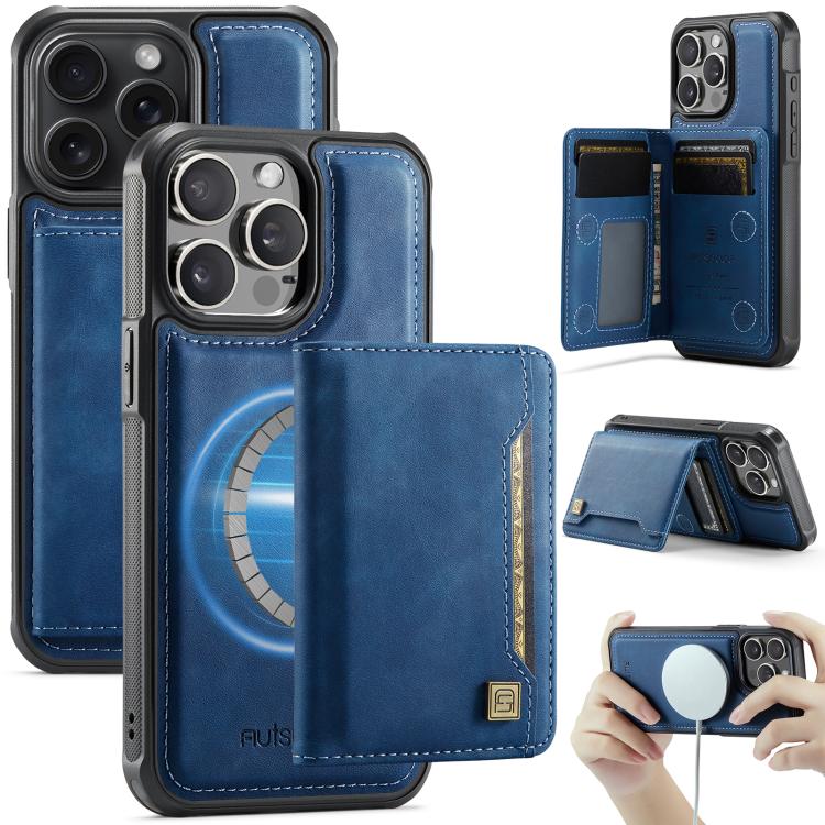 AutSpace A13 MagSafe Magnetic RFID Flip Card Bag Phone Case, For iPhone 12 Pro Max, For iPhone 12 Pro