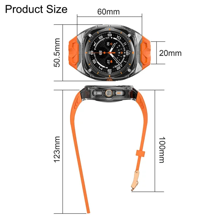 Modifiziertes PC-Hybrid-TPU-Uhrengehäuse mit Armband, für Samsung Galaxy Watch Ultra 47 mm / Ultra 2025