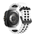 Ocean Two Color Dual-Row Hole Silicone Watch Band, For Samsung Galaxy Watch Ultra 47mm / Ultra 2025