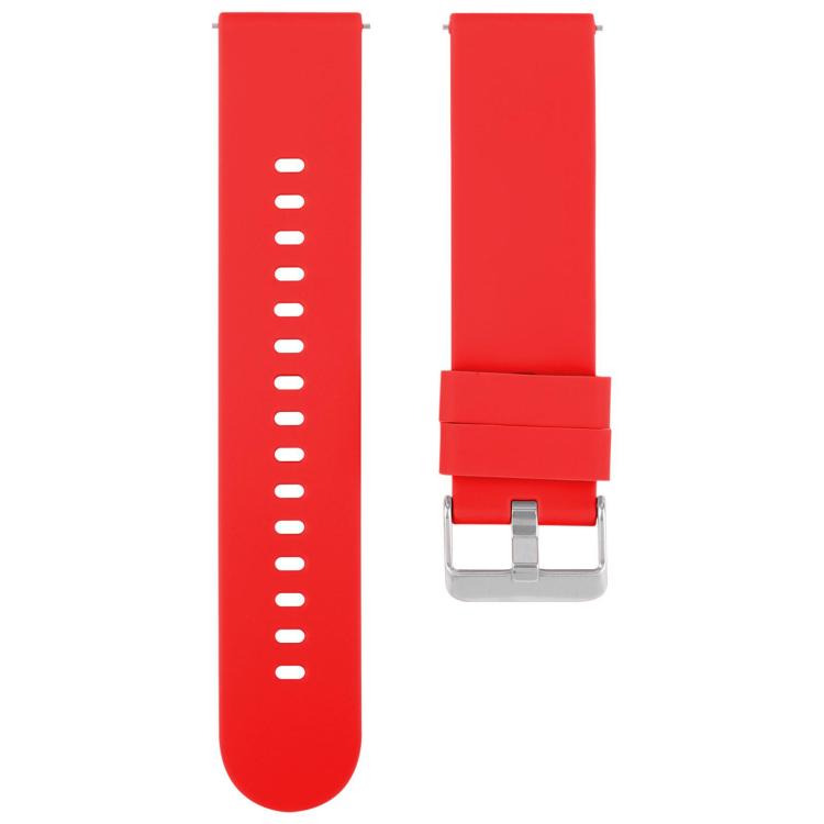 Solid Color Steel Buckle Silicone Watch Band, 18mm, 19mm, 20mm