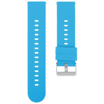 Solid Color Steel Buckle Silicone Watch Band, 22mm