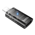 hoco UA36A 8 Pin Stecker zu USB-C / Type-C Buchse OTG transparenter Adapter, 8 Pin Stecker zu USB-C / Type-C Buchse