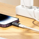 hoco UA36A 8 Pin Stecker zu USB-C / Type-C Buchse OTG transparenter Adapter, 8 Pin Stecker zu USB-C / Type-C Buchse
