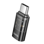 hoco UA36D USB-C / Type-C Stecker zu 8 Pin Buchse OTG transparenter Adapter, USB-C / Type-C Stecker zu 8 Pin Buchse