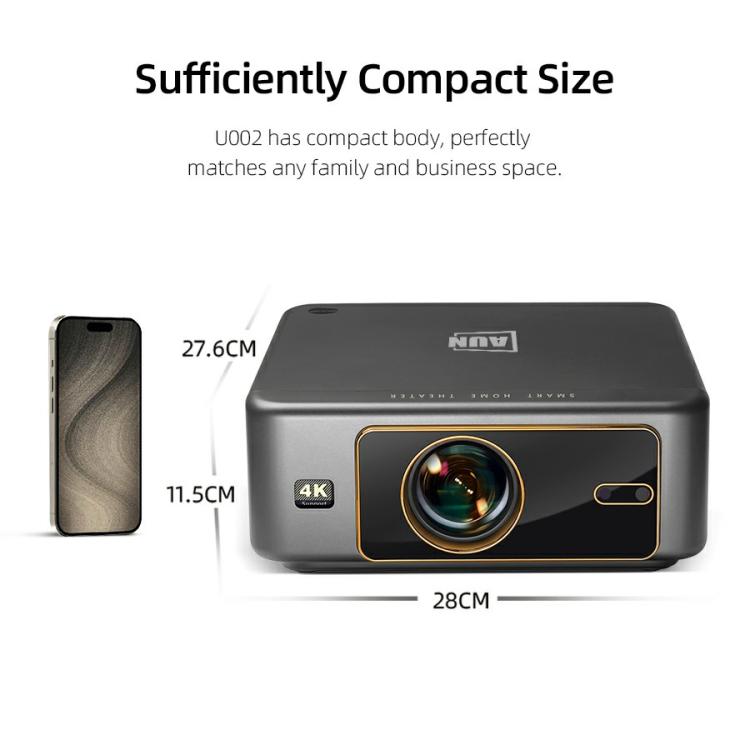 AUN U002 1920x1080P 970ANSI Android 12 Heimkino Smart-Projektor, US-Stecker, UK-Stecker, AU-Stecker, EU-Stecker