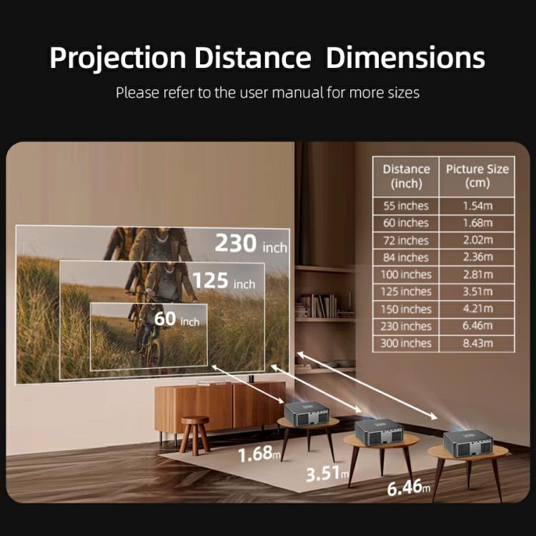 AUN U002 1920x1080P 970ANSI Android 12 Heimkino Smart-Projektor, US-Stecker, UK-Stecker, AU-Stecker, EU-Stecker