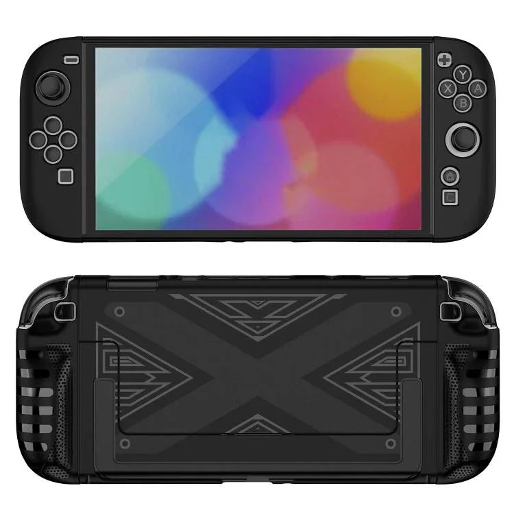 Abnehmbare Schutzhülle mit X-Muster und Halterung für Nintendo Switch 2