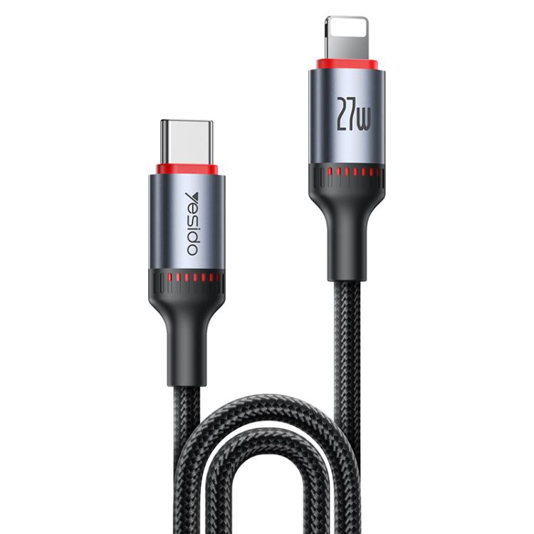 Yesido CA184 PD27W 3A USB-C / Typ-C auf 8 Pin Lade-Datenkabel, Länge: 2m, CA184