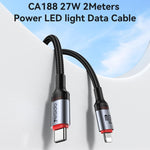 Yesido CA184 PD27W 3A USB-C / Typ-C auf 8 Pin Lade-Datenkabel, Länge: 2m, CA184