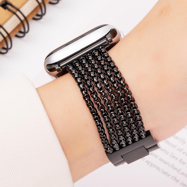6-reihiges Edelstahl-Uhrenarmband, passend für Apple Watch 46 mm / 49 mm / 45 mm / 44 mm und 42 mm / 41 mm / 40 mm / 38 mm