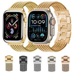 6-reihiges Edelstahl-Uhrenarmband, passend für Apple Watch 46 mm / 49 mm / 45 mm / 44 mm und 42 mm / 41 mm / 40 mm / 38 mm
