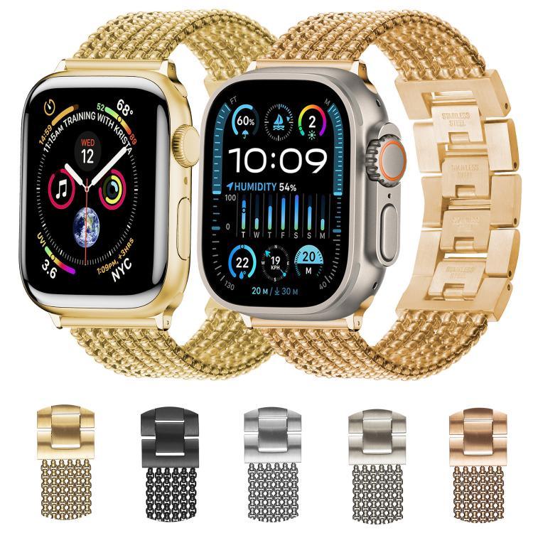 6-reihiges Edelstahl-Uhrenarmband, passend für Apple Watch 46 mm / 49 mm / 45 mm / 44 mm und 42 mm / 41 mm / 40 mm / 38 mm