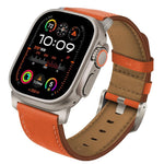 Uhrenarmband aus echtem Nappa-Leder mit Titan-Dornschließe, passend für Apple Watch 46 mm / 49 mm / 45 mm / 44 mm