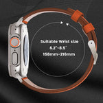 Uhrenarmband aus echtem Nappa-Leder mit Titan-Dornschließe, passend für Apple Watch 46 mm / 49 mm / 45 mm / 44 mm