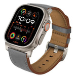 Uhrenarmband aus echtem Nappa-Leder mit Titan-Dornschließe, passend für Apple Watch 46 mm / 49 mm / 45 mm / 44 mm