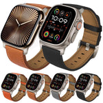 Uhrenarmband aus echtem Nappa-Leder mit Titan-Dornschließe, passend für Apple Watch 46 mm / 49 mm / 45 mm / 44 mm