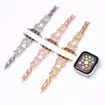 Schmuckarmband mit Schleifenverschluss aus Edelstahl, passend für Apple Watch 46 mm / 49 mm / 45 mm / 44 mm und 42 mm / 41 mm / 40 mm / 38 mm