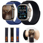 Uhrenarmband aus Denim-Nylon mit Klettverschluss, passend für Apple Watch 46 mm / 49 mm / 45 mm / 44 mm und 42 mm / 41 mm / 40 mm / 38 mm