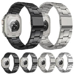 Norman Clasp Three-Link Stainless Steel Watch Band, For Apple Watch 46mm / 49mm / 45mm / 44mm