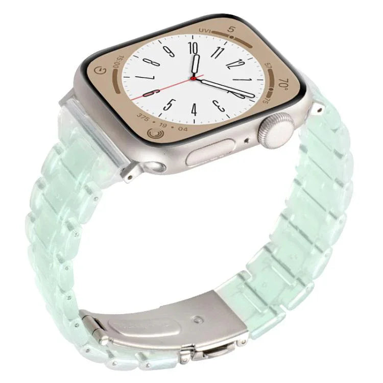 Schmale, rautenförmige Dreiperlen-Uhrenarmbänder aus Kunstharz, passend für Apple Watch 46 mm / 49 mm / 45 mm / 44 mm und 42 mm / 41 mm / 40 mm / 38 mm