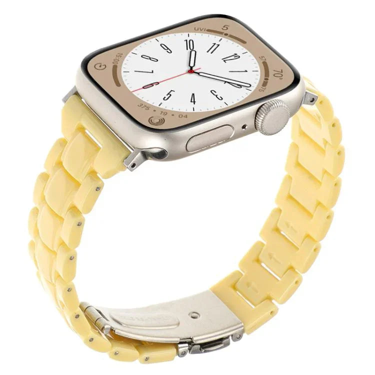 Schmale, rautenförmige Dreiperlen-Uhrenarmbänder aus Kunstharz, passend für Apple Watch 46 mm / 49 mm / 45 mm / 44 mm und 42 mm / 41 mm / 40 mm / 38 mm