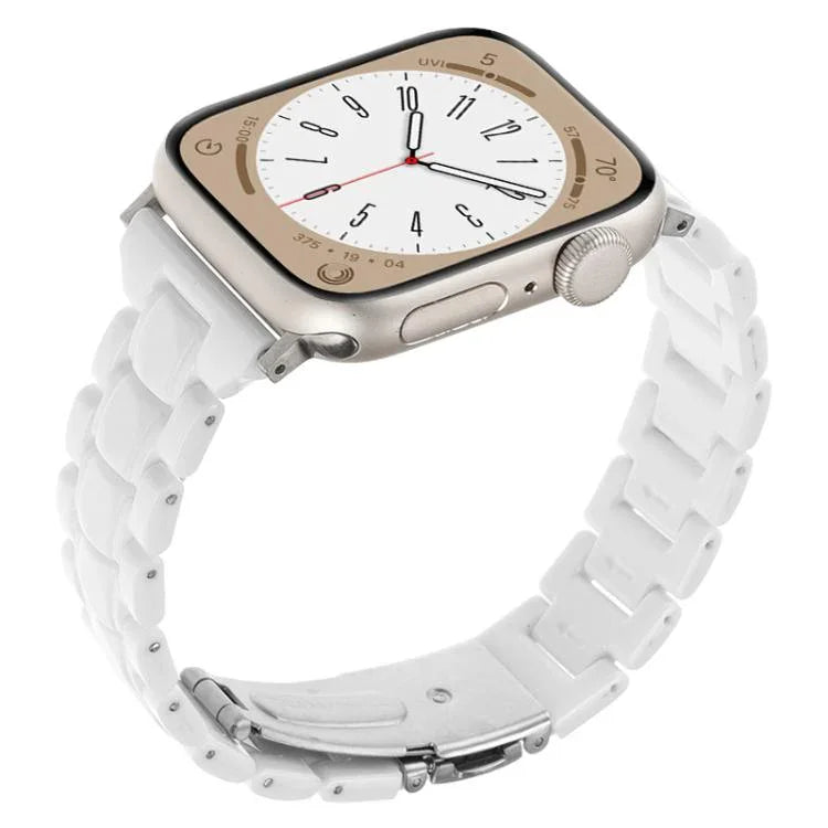 Schmale, rautenförmige Dreiperlen-Uhrenarmbänder aus Kunstharz, passend für Apple Watch 46 mm / 49 mm / 45 mm / 44 mm und 42 mm / 41 mm / 40 mm / 38 mm