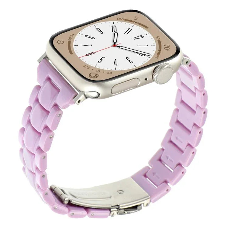 Schmale, rautenförmige Dreiperlen-Uhrenarmbänder aus Kunstharz, passend für Apple Watch 46 mm / 49 mm / 45 mm / 44 mm und 42 mm / 41 mm / 40 mm / 38 mm