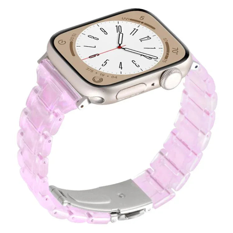 Schmale, rautenförmige Dreiperlen-Uhrenarmbänder aus Kunstharz, passend für Apple Watch 46 mm / 49 mm / 45 mm / 44 mm und 42 mm / 41 mm / 40 mm / 38 mm
