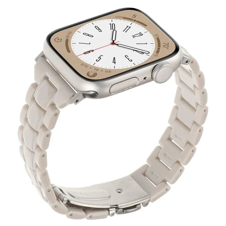 Schmale, rautenförmige Dreiperlen-Uhrenarmbänder aus Kunstharz, passend für Apple Watch 46 mm / 49 mm / 45 mm / 44 mm und 42 mm / 41 mm / 40 mm / 38 mm