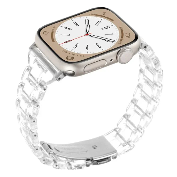Schmale, rautenförmige Dreiperlen-Uhrenarmbänder aus Kunstharz, passend für Apple Watch 46 mm / 49 mm / 45 mm / 44 mm und 42 mm / 41 mm / 40 mm / 38 mm