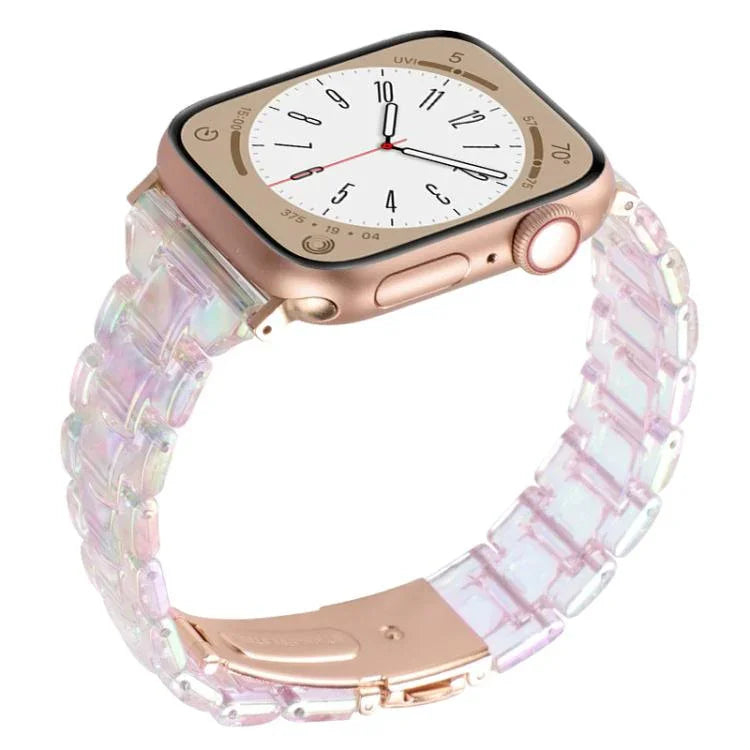 Schmale, rautenförmige Dreiperlen-Uhrenarmbänder aus Kunstharz, passend für Apple Watch 46 mm / 49 mm / 45 mm / 44 mm und 42 mm / 41 mm / 40 mm / 38 mm
