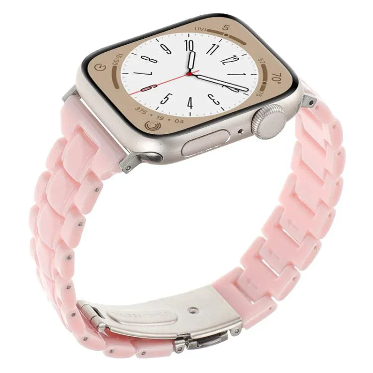 Schmale, rautenförmige Dreiperlen-Uhrenarmbänder aus Kunstharz, passend für Apple Watch 46 mm / 49 mm / 45 mm / 44 mm und 42 mm / 41 mm / 40 mm / 38 mm