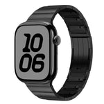 Abnehmbares Edelstahl-Armband mit einer Perle an der Seite, passend für Apple Watch 46 mm / 49 mm / 45 mm / 44 mm und 42 mm / 41 mm / 40 mm / 38 mm