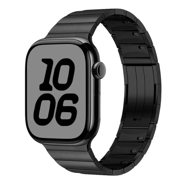 Abnehmbares Edelstahl-Armband mit einer Perle an der Seite, passend für Apple Watch 46 mm / 49 mm / 45 mm / 44 mm und 42 mm / 41 mm / 40 mm / 38 mm