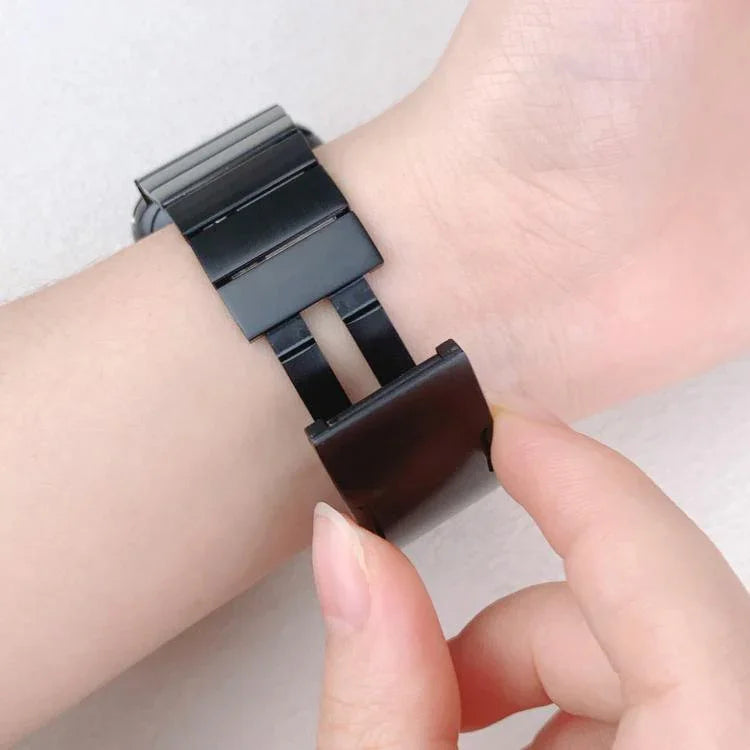 Abnehmbares Edelstahl-Armband mit einer Perle an der Seite, passend für Apple Watch 46 mm / 49 mm / 45 mm / 44 mm und 42 mm / 41 mm / 40 mm / 38 mm