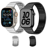 Abnehmbares Edelstahl-Armband mit einer Perle an der Seite, passend für Apple Watch 46 mm / 49 mm / 45 mm / 44 mm und 42 mm / 41 mm / 40 mm / 38 mm