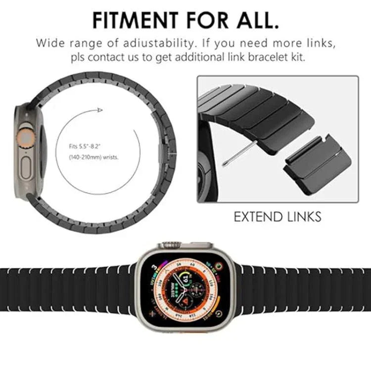Armband aus Titanlegierung mit Faltschließe und einem Dorn, passend für Apple Watch 46 mm / 49 mm / 45 mm / 44 mm