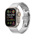 Armband aus Titanlegierung mit Faltschließe und einem Dorn, passend für Apple Watch 46 mm / 49 mm / 45 mm / 44 mm