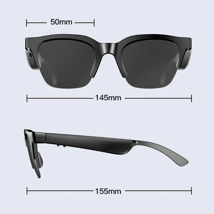 E60 ENC Smart-Audio-Bluetooth-Brille mit Geräuschunterdrückung, E60 (Schwarz), E60 (Transparent)