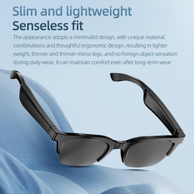 E60 ENC Smart-Audio-Bluetooth-Brille mit Geräuschunterdrückung, E60 (Schwarz), E60 (Transparent)