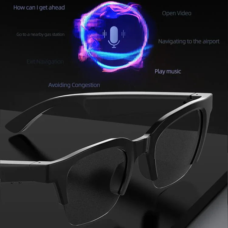 E60 ENC Smart-Audio-Bluetooth-Brille mit Geräuschunterdrückung, E60 (Schwarz), E60 (Transparent)