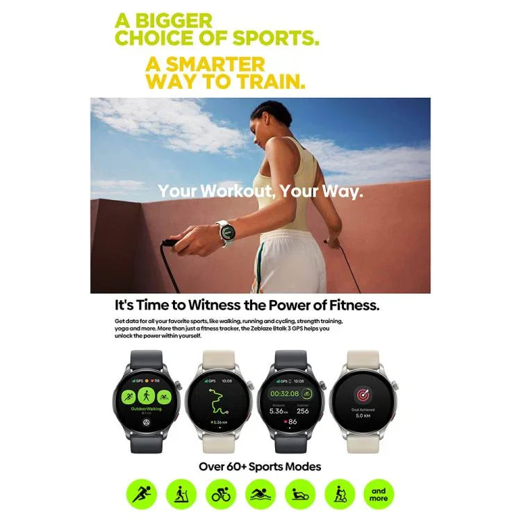 Zeblaze Btalk 3 GPS Smartwatch mit 1,43 Zoll HD AMOLED-Display, Gesundheits- und Fitness-Funktion, unterstützt Bluetooth-Anrufe